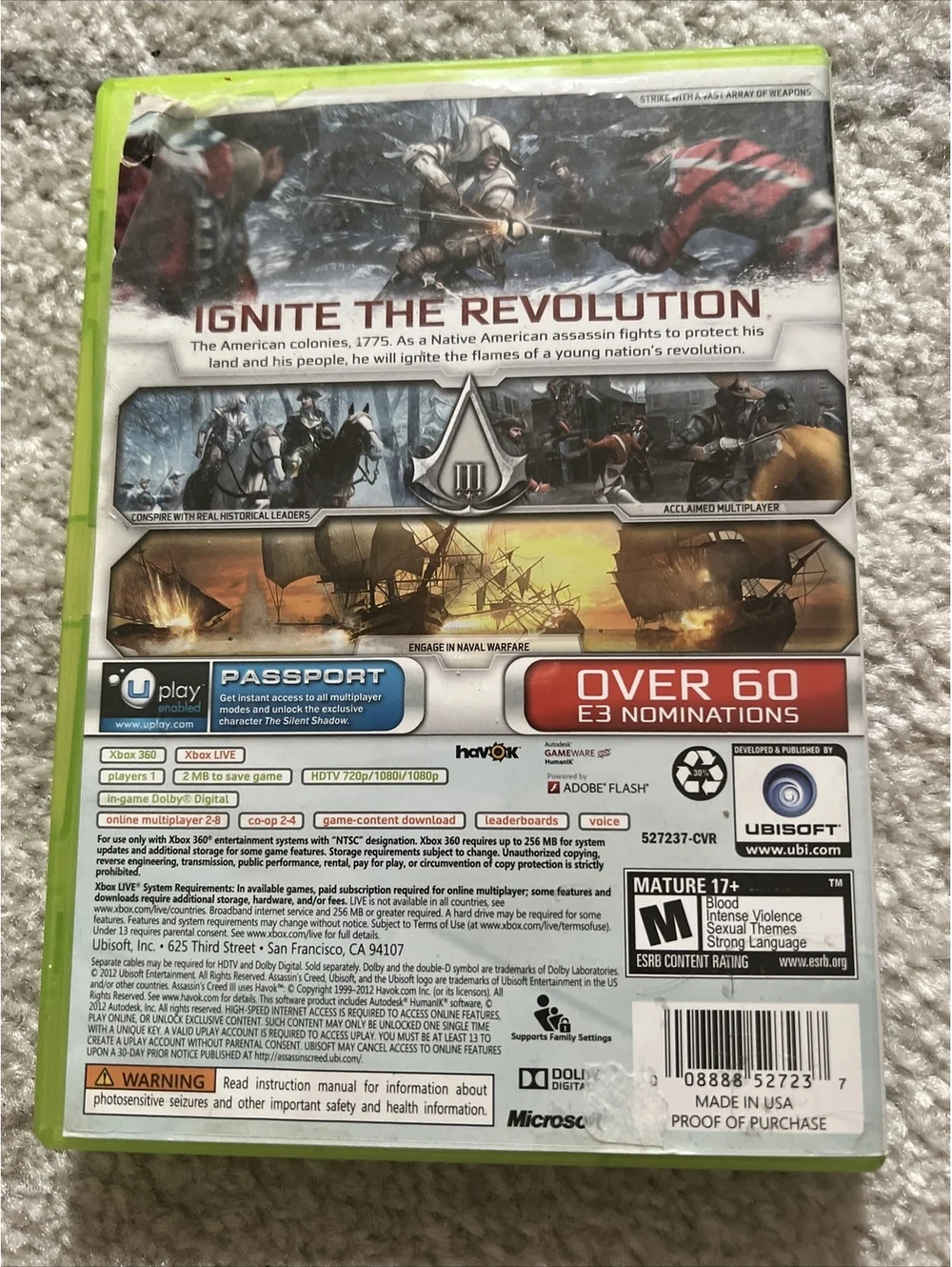 *Lot Of 3* Assassins Creed 3/Rouge/Revelations Xbox 360